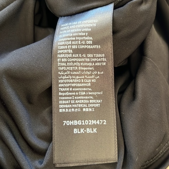 NWT Bebe Peplum Black Low Cut V Neck Short Dress Gold Detail Belt Cocktail S - Picture 15 of 15